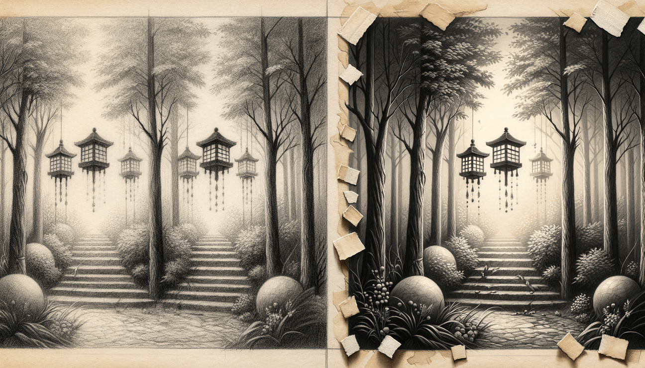 Guiding Lanterns: A Journey Drawn in Pencil Shadows - Teo Teglia Art