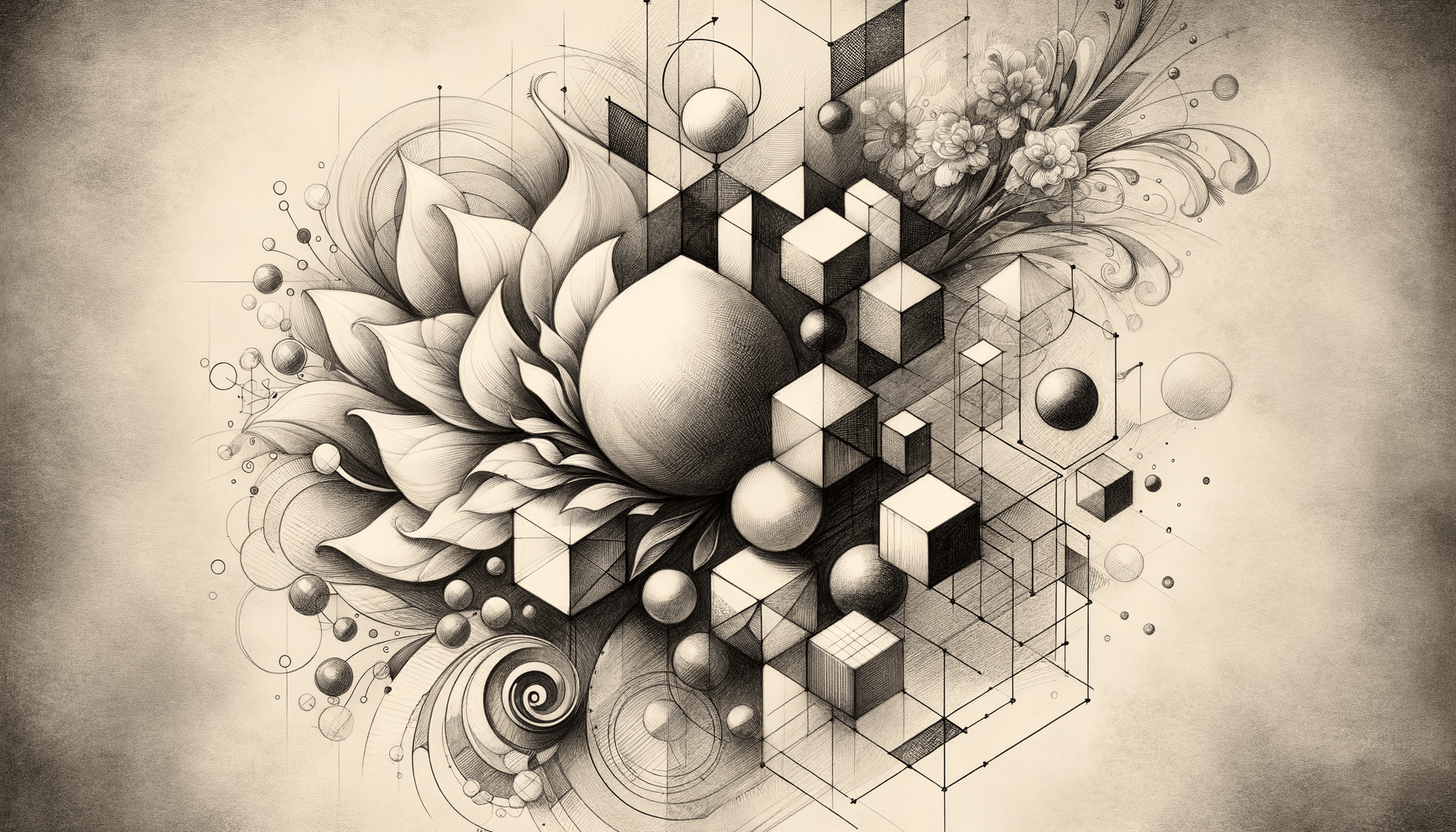 Hands of Kindness: A Floral Offering in Sketch - Teo Teglia Art