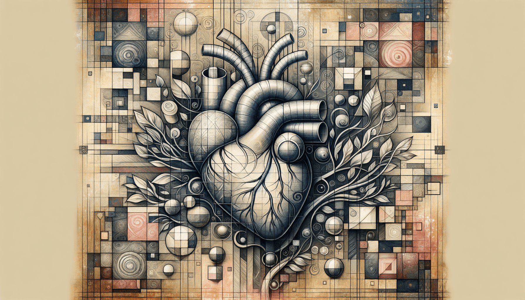 ✏️ Harmonious Gratitude: From Geometric Shapes to Leafy Heart - Teo Teglia Art