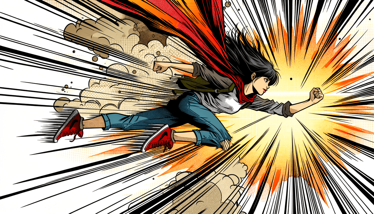 Inked Adventures: Girl Hero in Comic Color Burst - Teo Teglia Art