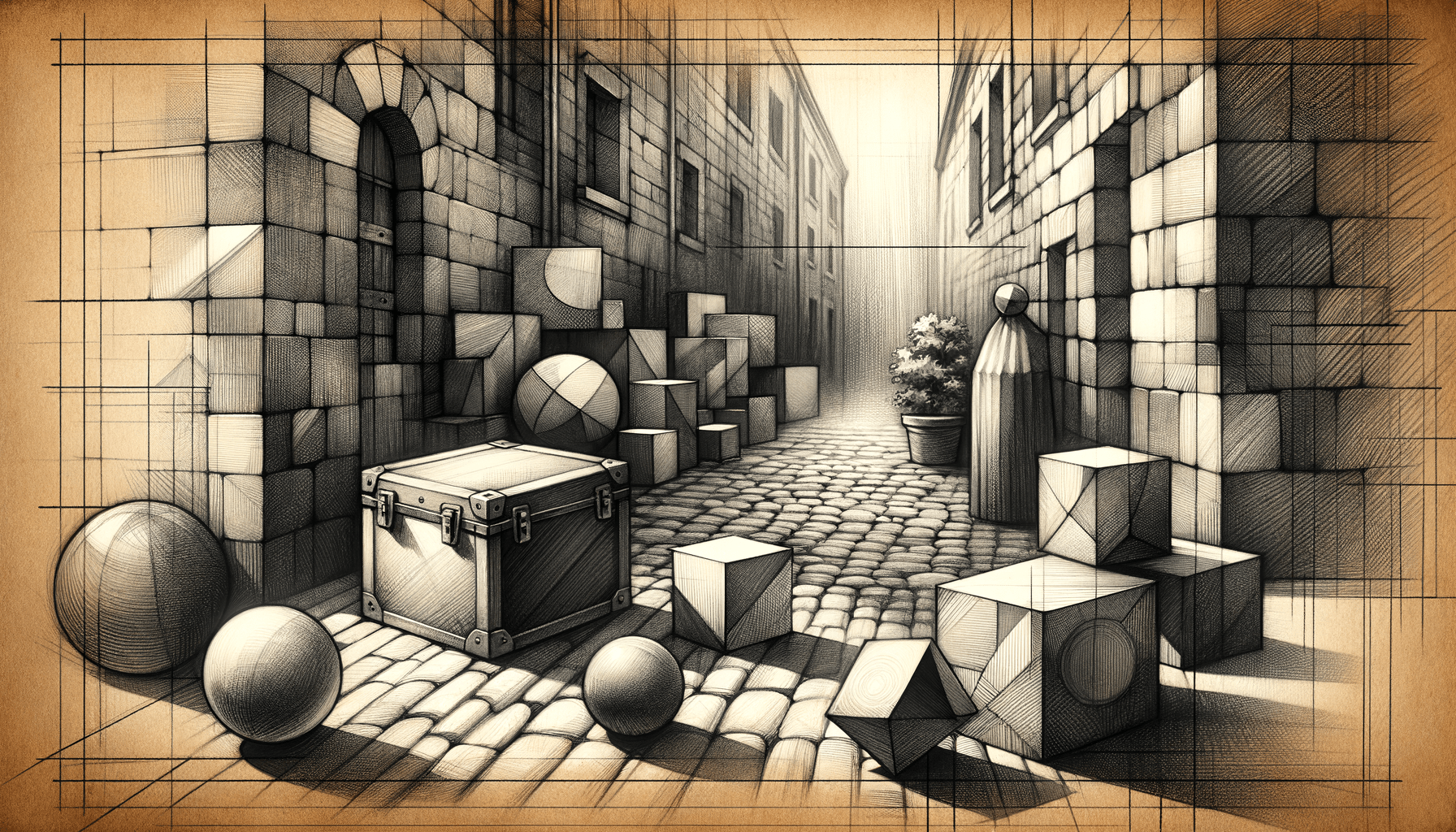 Journey from Shapes to Cobblestone: A Sketch Odyssey - Teo Teglia Art