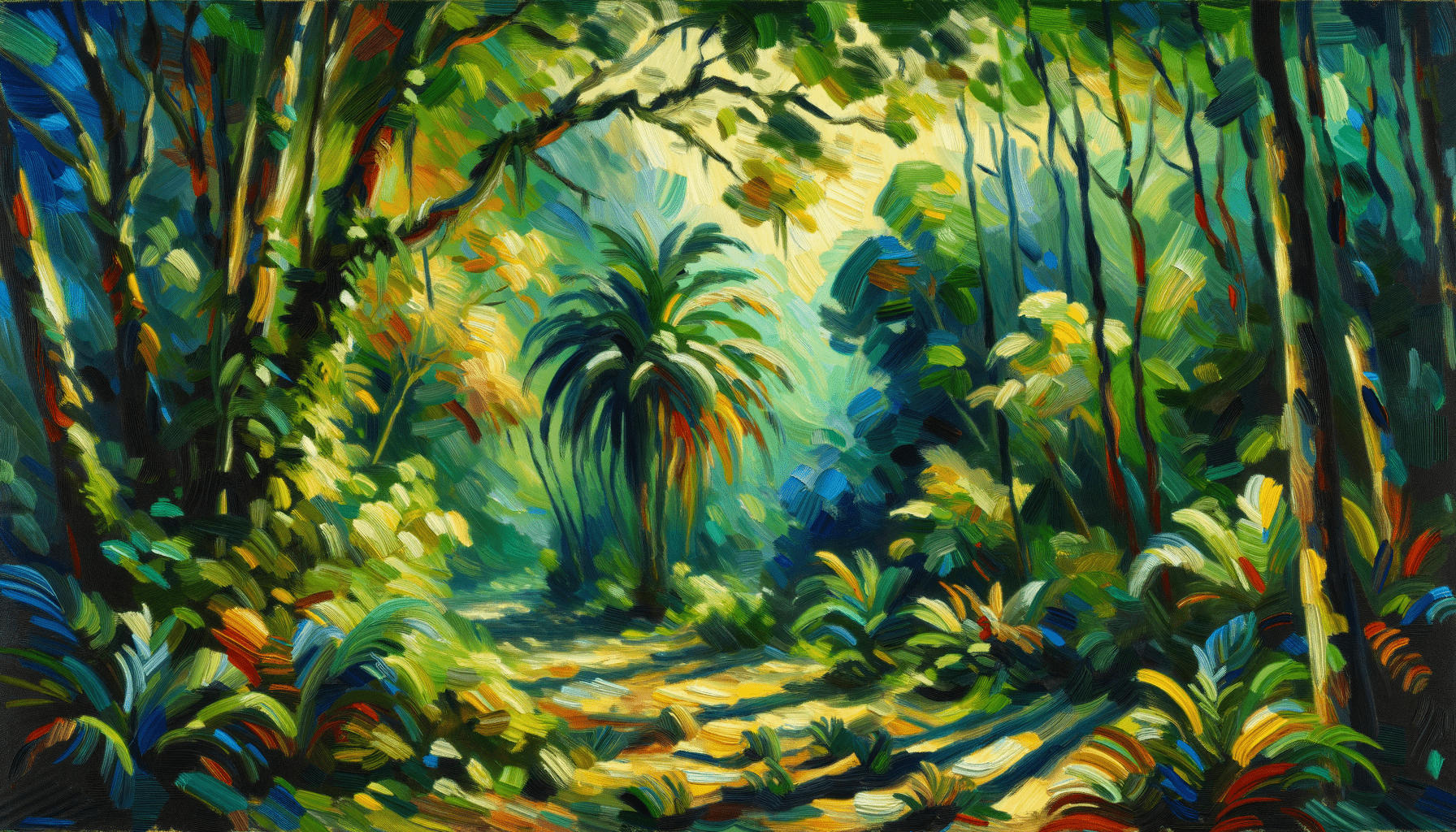 Jungle Jamboree: A Fauvist Frolic in Vivid Hues - Teo Teglia Art