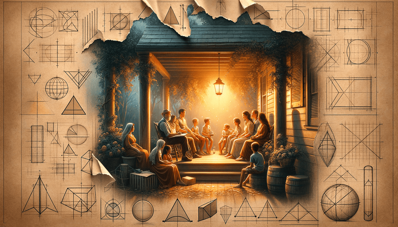 Lantern Lit Bonds: A Sketch of Warmth and Home - Teo Teglia Art