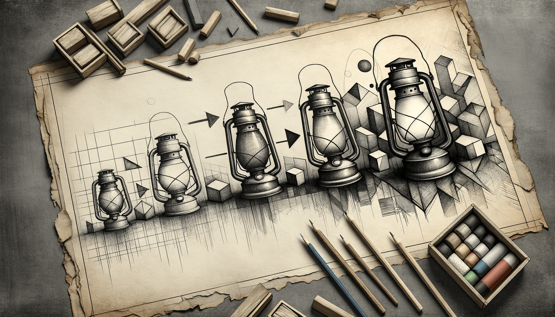 Lanterns Igniting the Canvas of Imagination - Teo Teglia Art