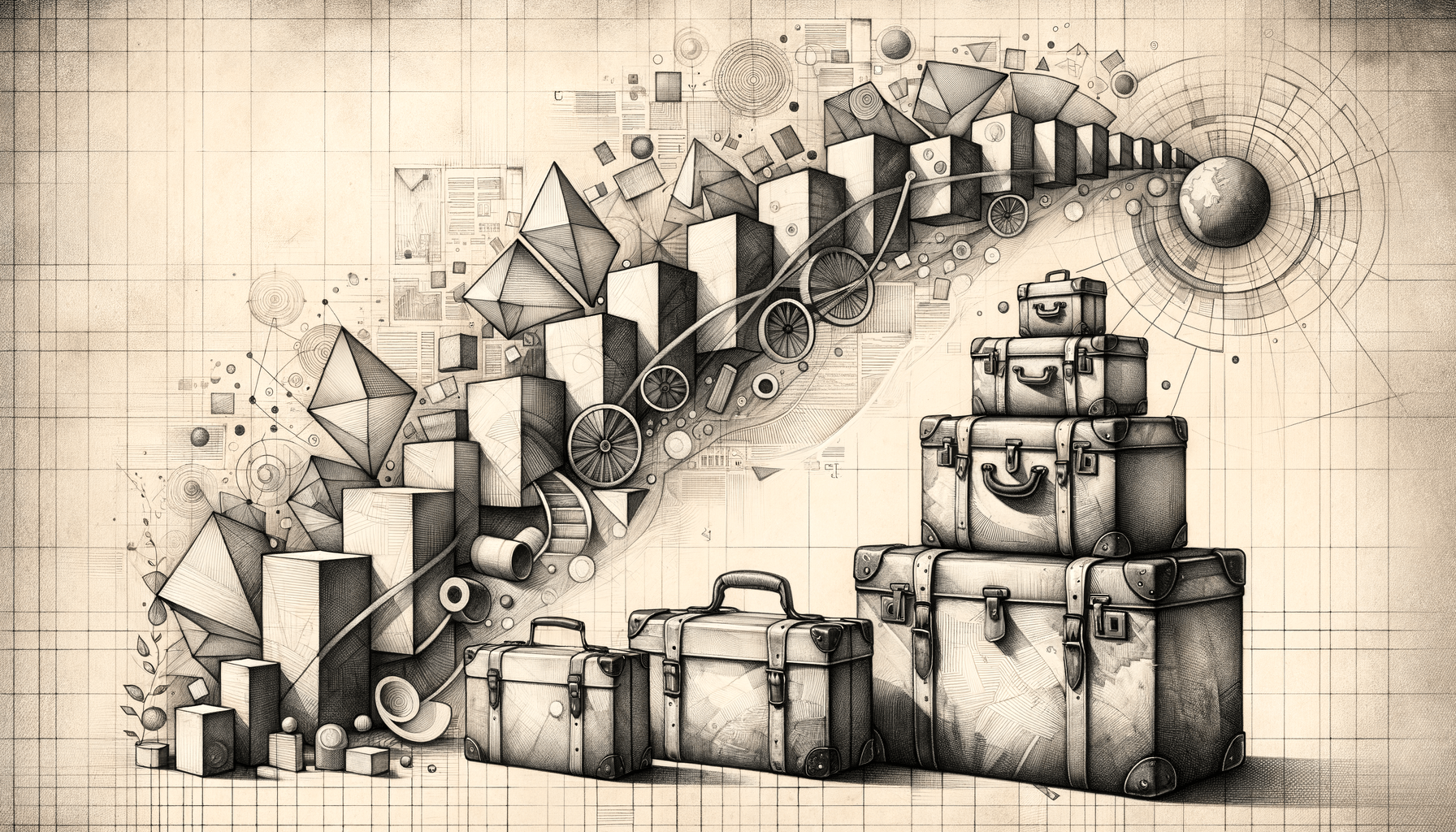 Nomadic Geometry: From Basic Shapes to Vintage Voyages - Teo Teglia Art