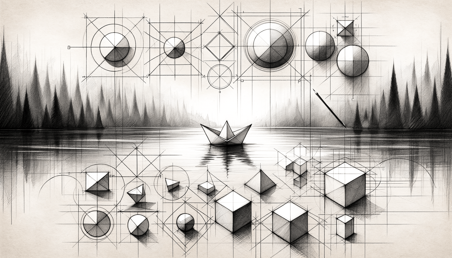 Serenity Sketched: Peaceful Geometry to Lake Tranquillity - Teo Teglia Art