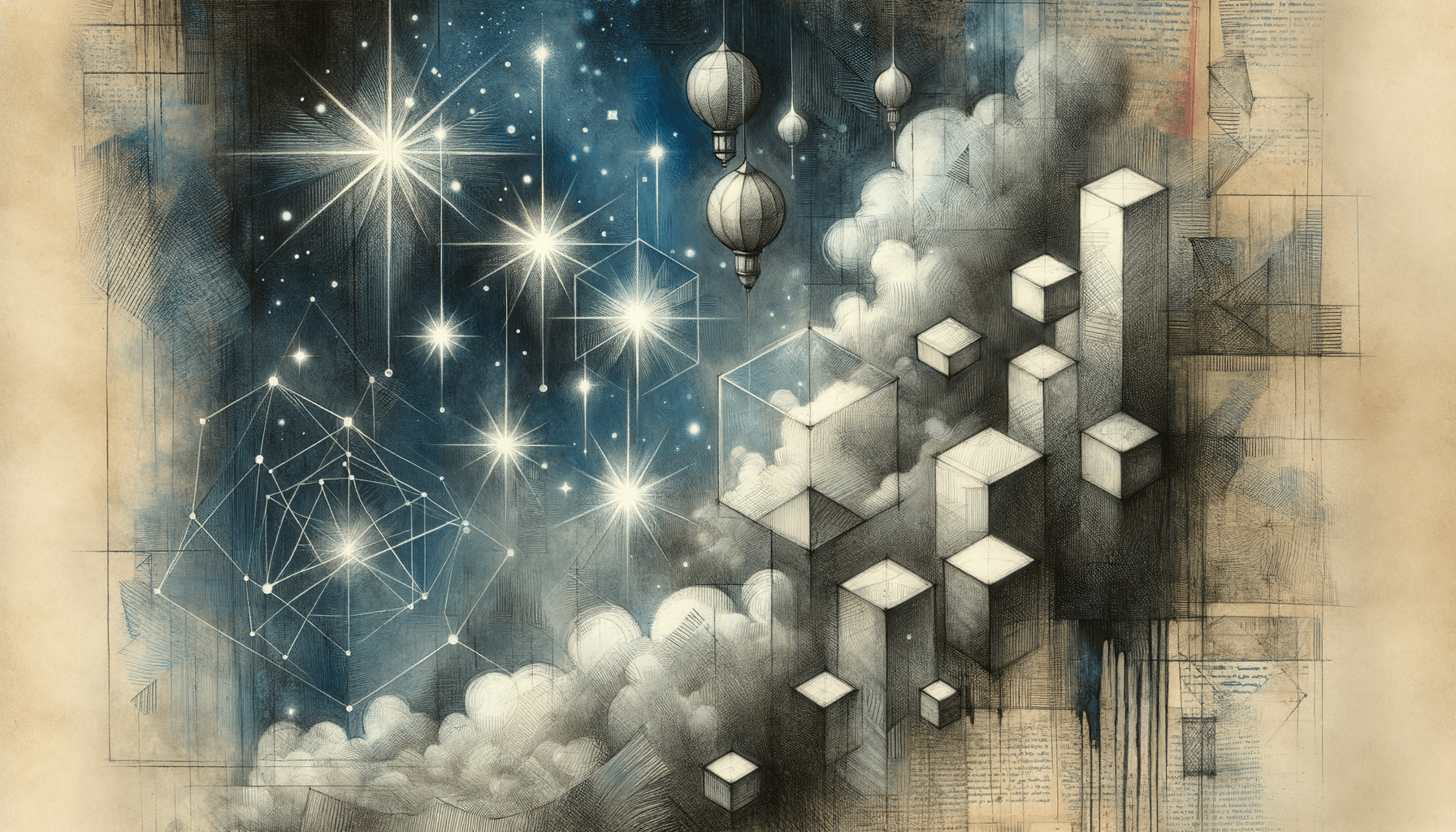 Starry Lanterns: Sketching Hopes in the Sky - Teo Teglia Art