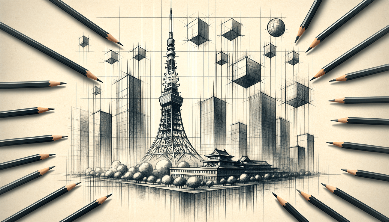 Tokyo Tower Dreams: A Journey from Geometry to Artistry - Teo Teglia Art