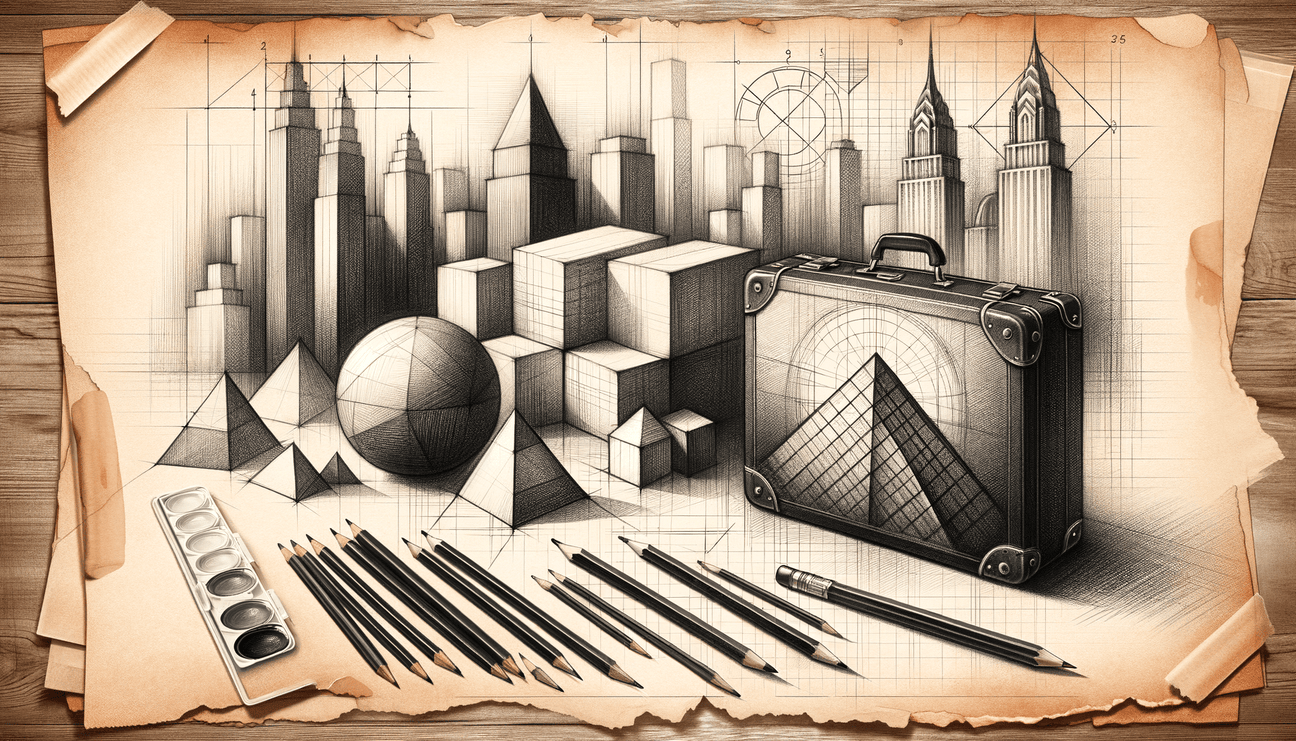 Urban Sketches: From Simple Geometries to City Skyline Suitcase - Teo Teglia Art