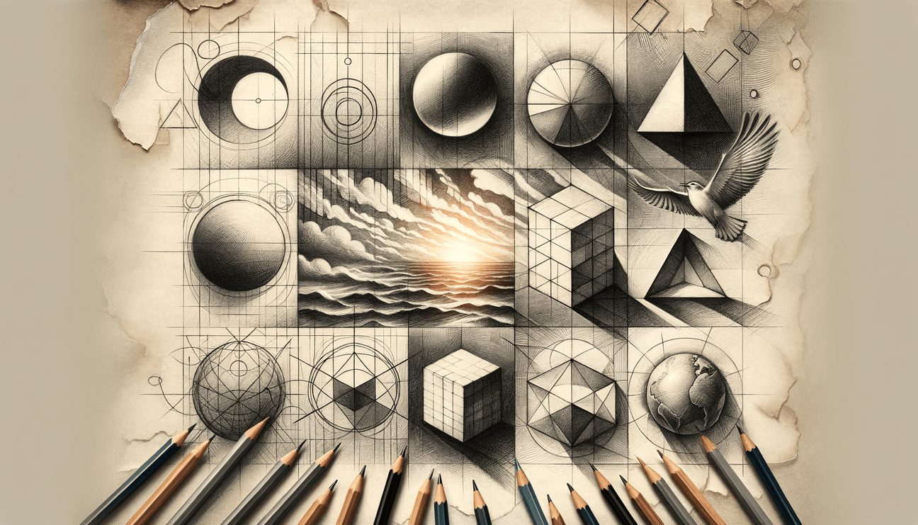 Whispers of Peace: A Paper Boat's Journey Across a Pencil-Sketched Lake - Teo Teglia Art