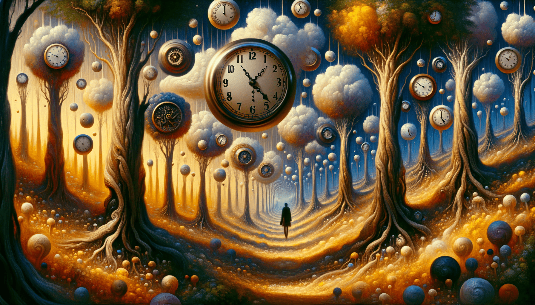 Whispers of Time in Surrealist Forest Dreams - Teo Teglia Art