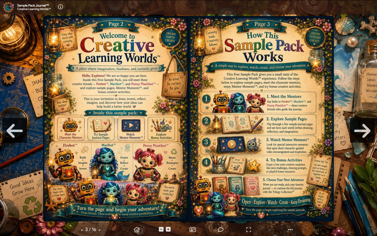 Creative Learning Worlds Free Sample Pack interactive flipbook preview