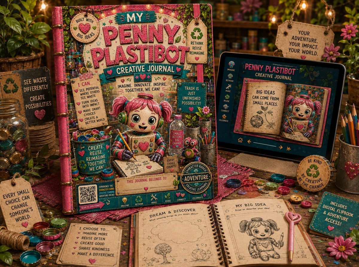 Penny Plastibot Creative Adventure Journal digital experience