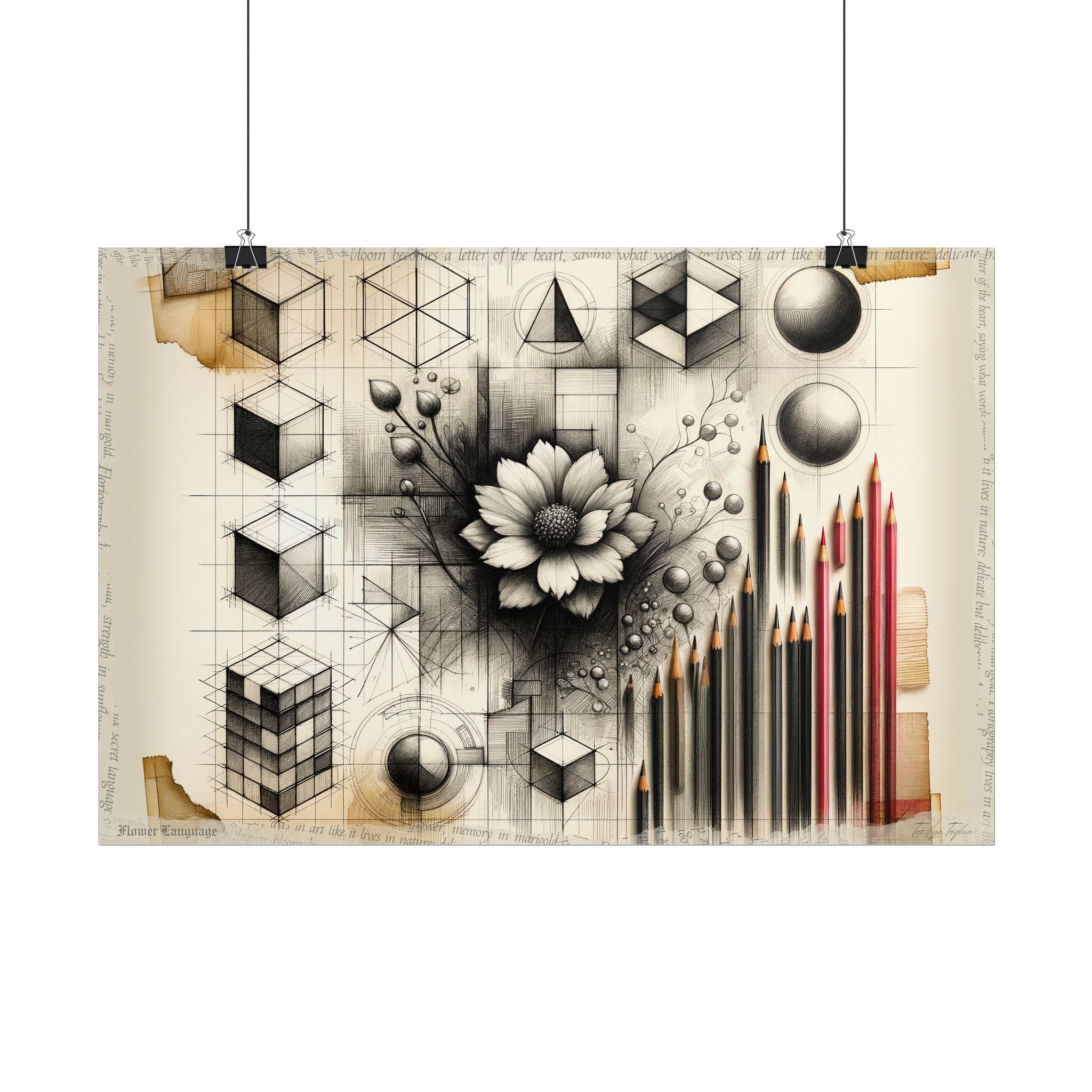 "Alchemy of Lines and Petals" - Art Print by Teo Teglia Art