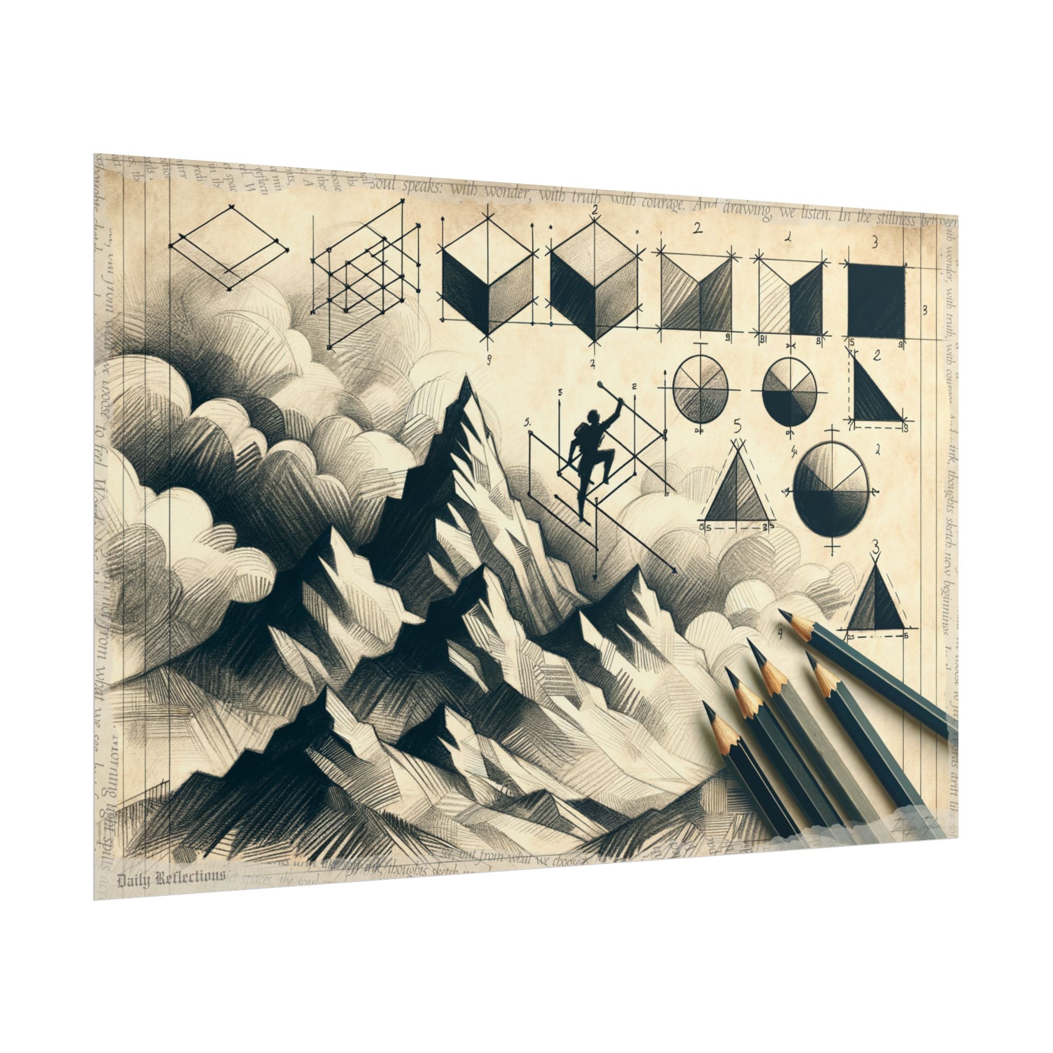 Ascending Geometry Dreamscape - Art Print by Teo Teglia Art