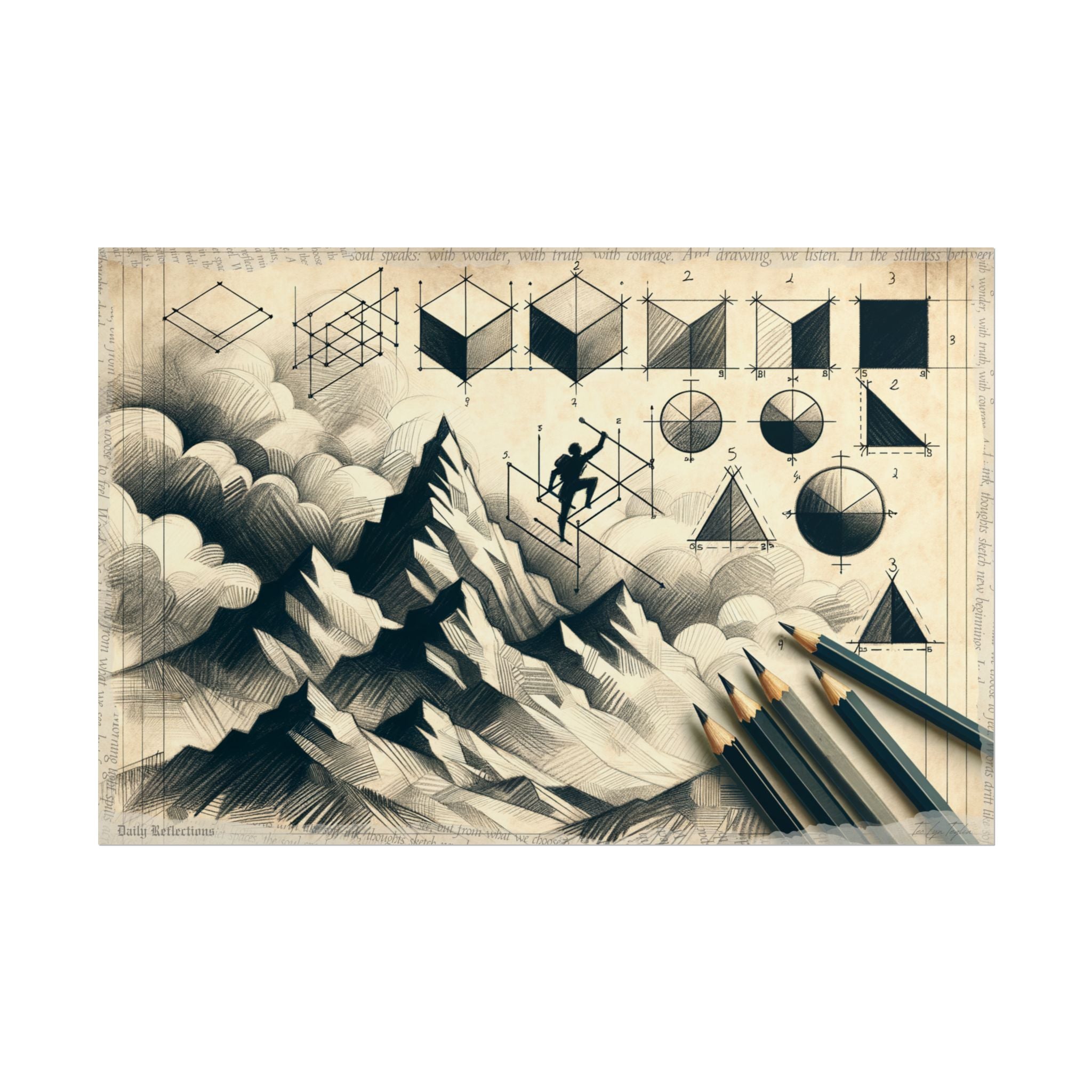 Ascending Geometry Dreamscape - Art Print by Teo Teglia Art