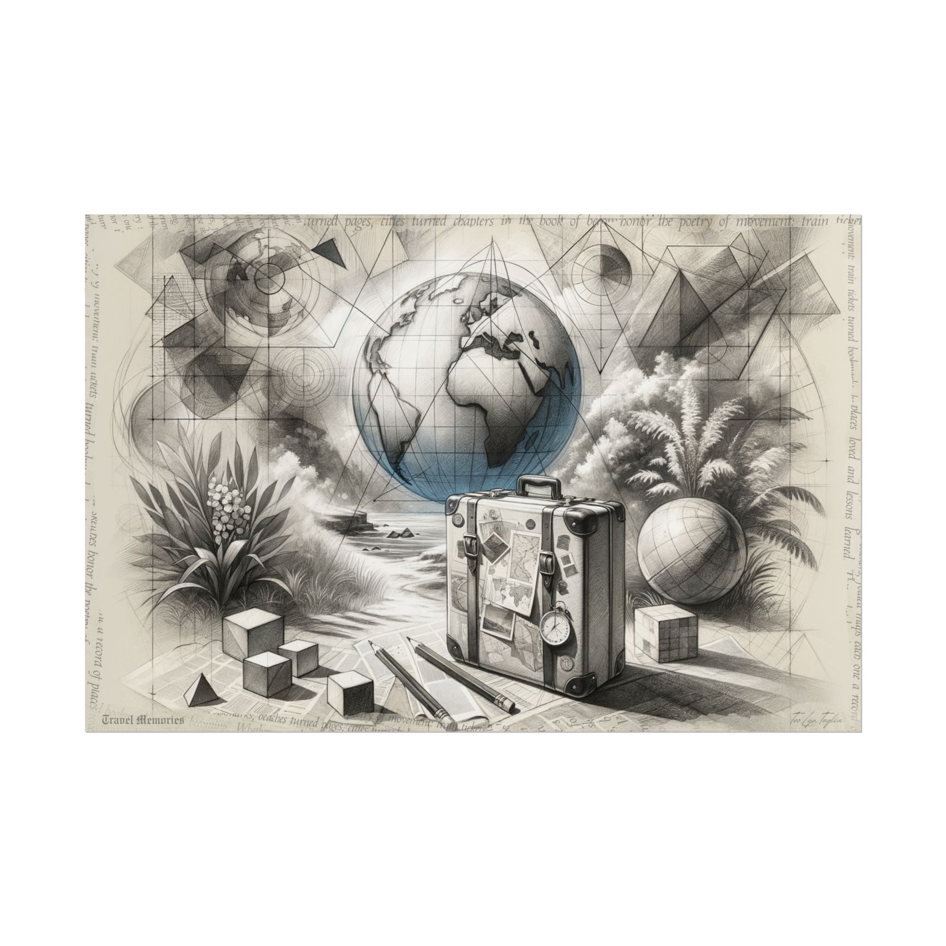 "Cartographer's Dream Journey" - Art Print by Teo Teglia Art