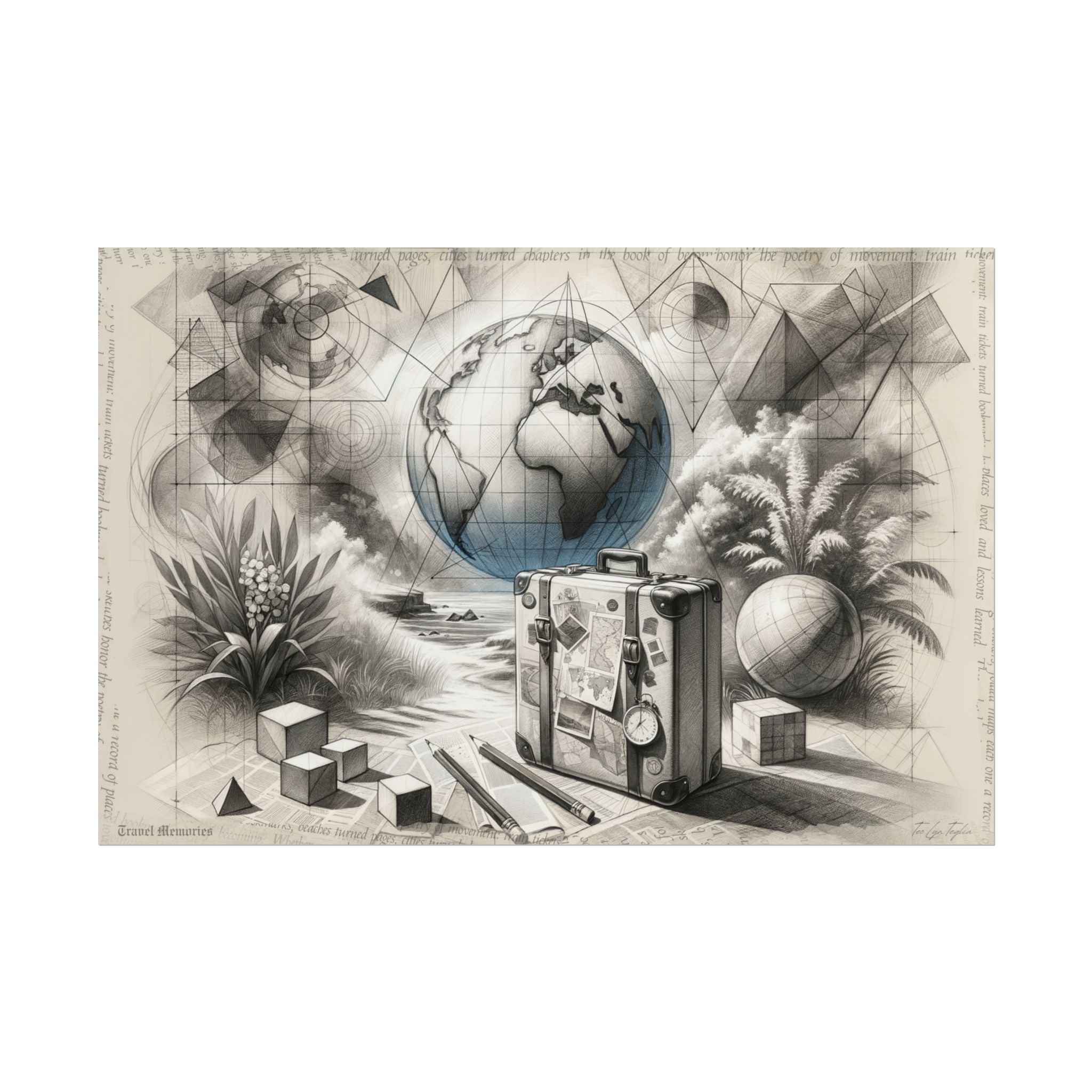 "Cartographer's Dream Journey" - Art Print by Teo Teglia Art