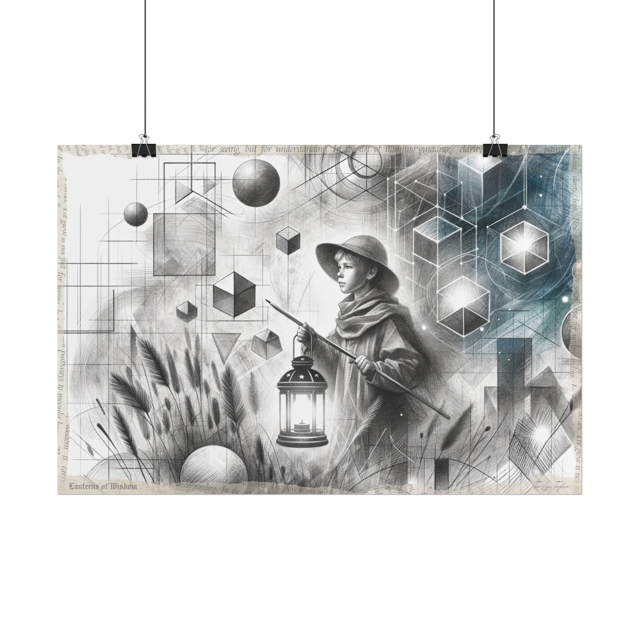 Child In Graphite Dreamscape - Art Print by Teo Teglia Art