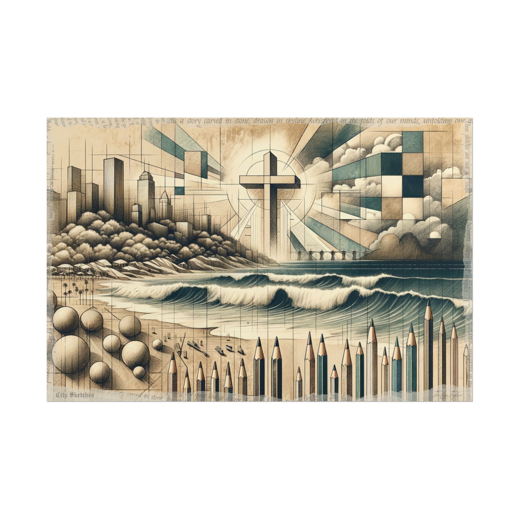 ✏️ Coastal Alchemy: Cross Evolution - Art Print by Teo Teglia Art