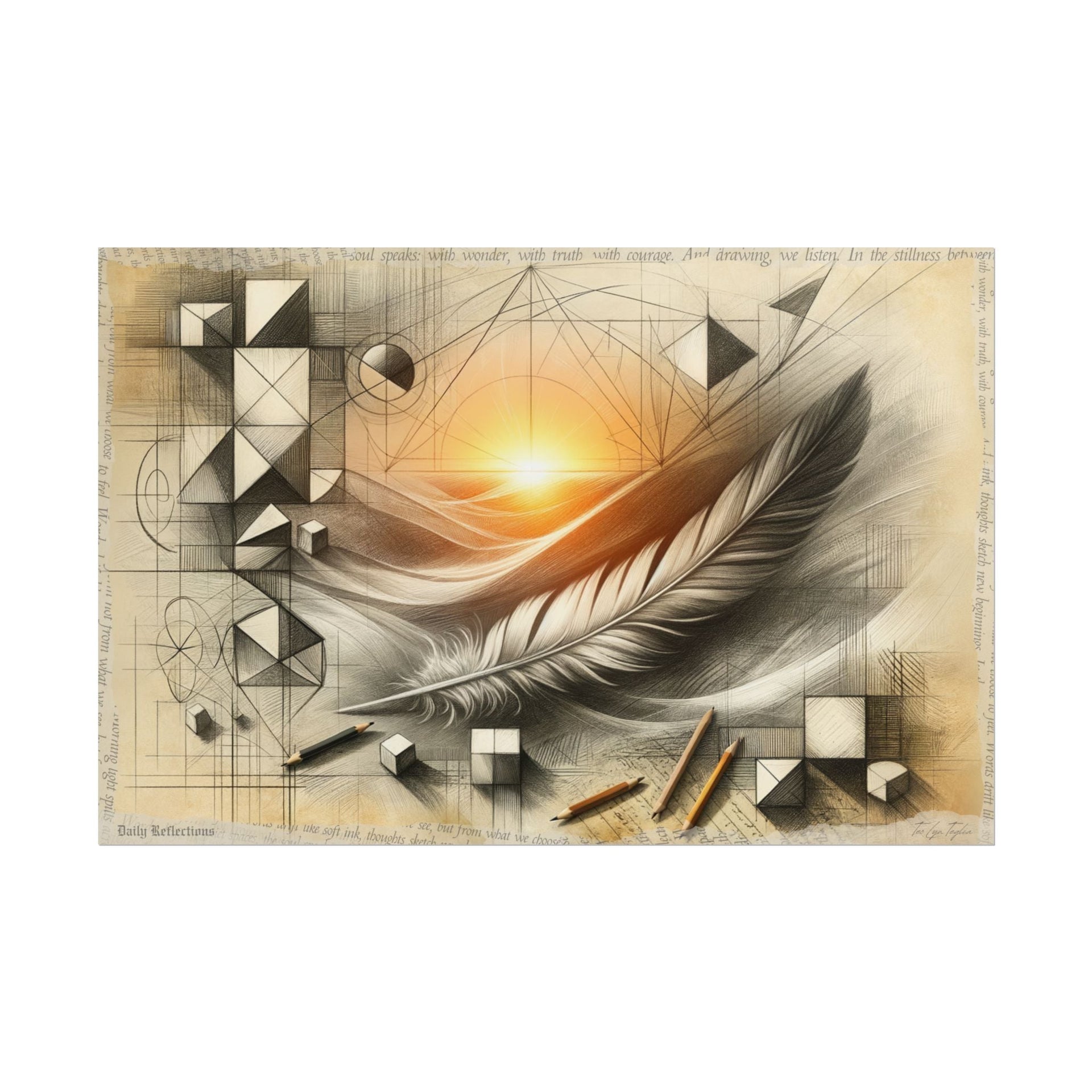 "Dawn's Feather Geometry" - Art Print by Teo Teglia Art