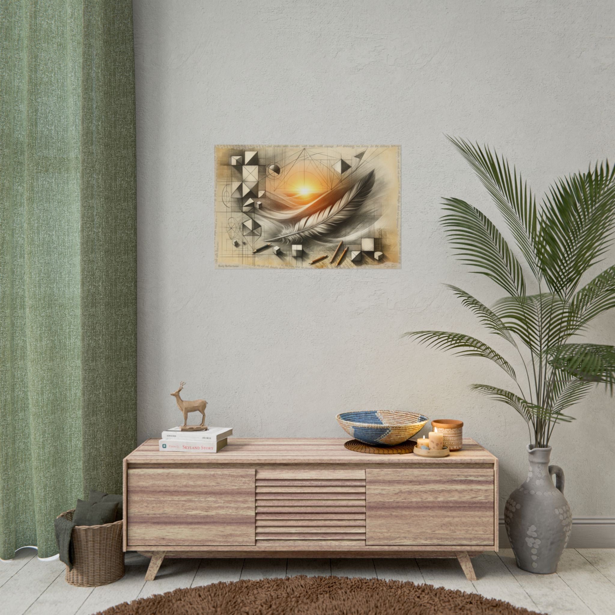 "Dawn's Feather Geometry" - Art Print by Teo Teglia Art