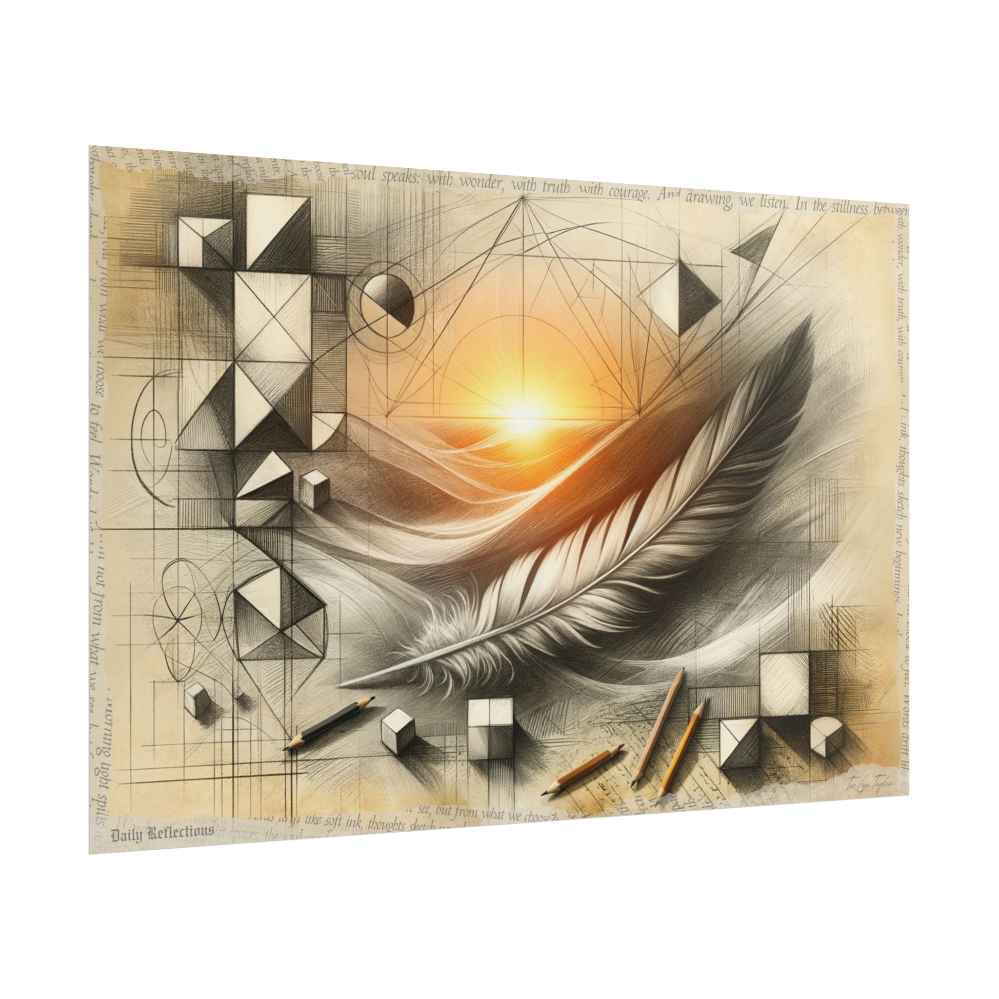 "Dawn's Feather Geometry" - Art Print by Teo Teglia Art