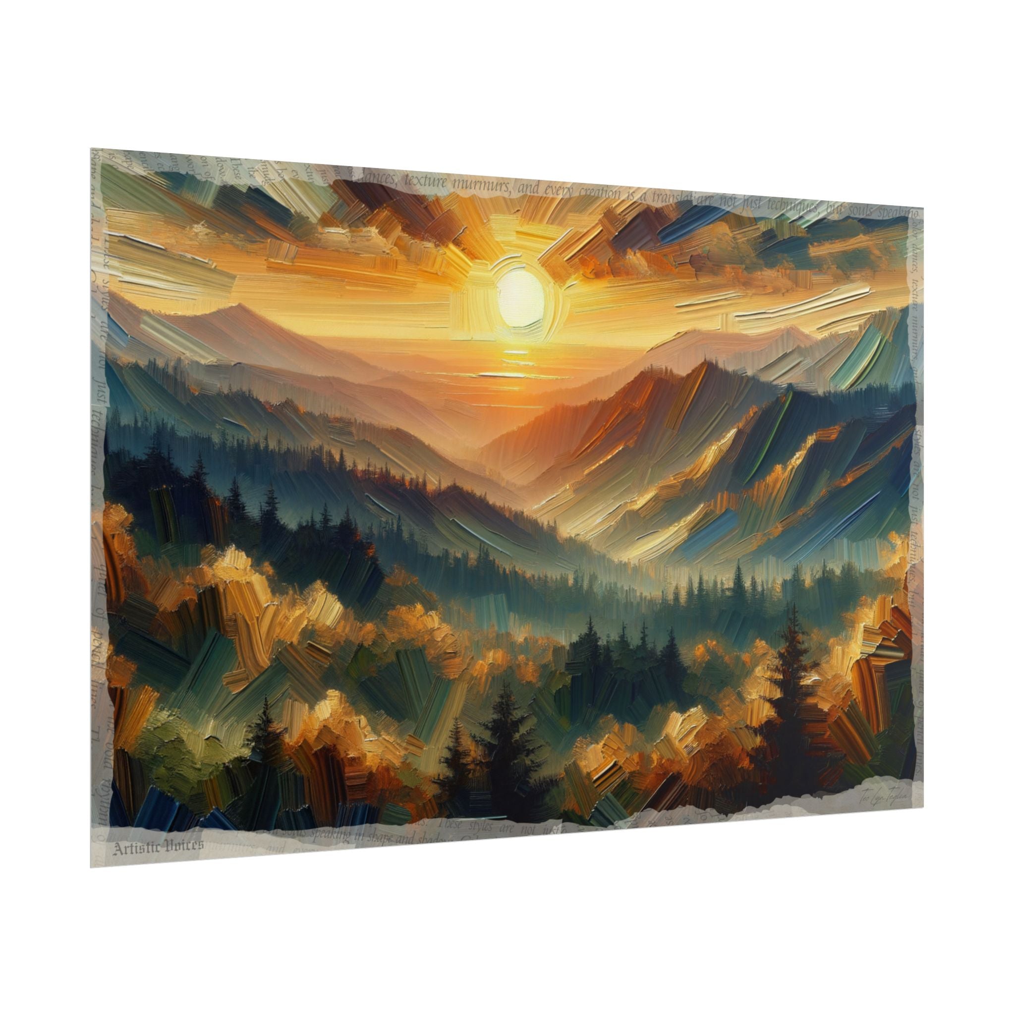 🖌️ Dawn's Metallic Whisper - Art Print by Teo Teglia Art