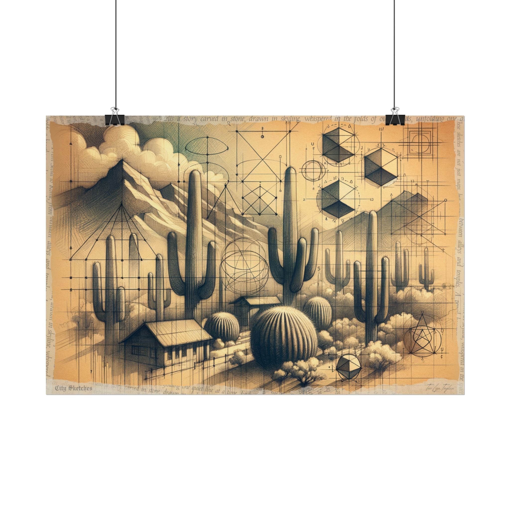 Desert Geometry Awakening - Art Print by Teo Teglia Art