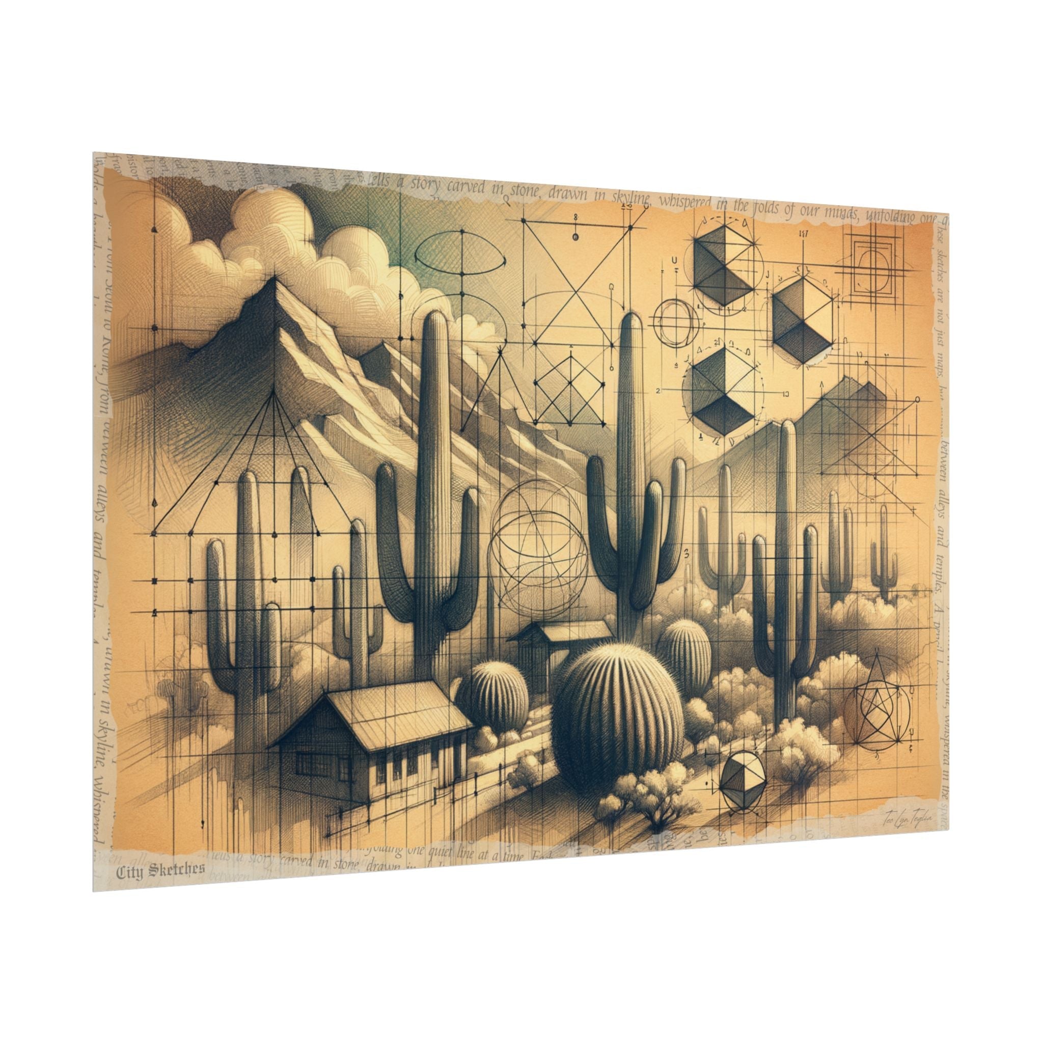 Desert Geometry Awakening - Art Print by Teo Teglia Art