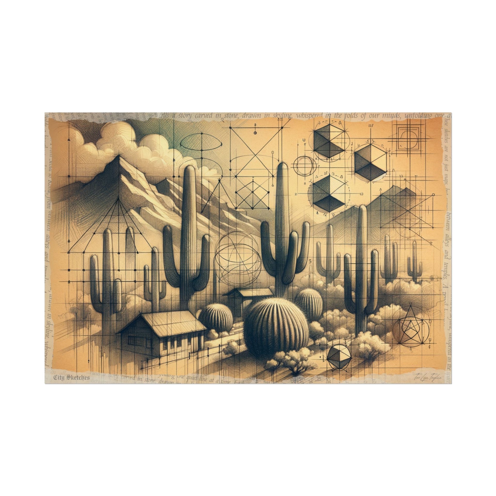 Desert Geometry Awakening - Art Print by Teo Teglia Art