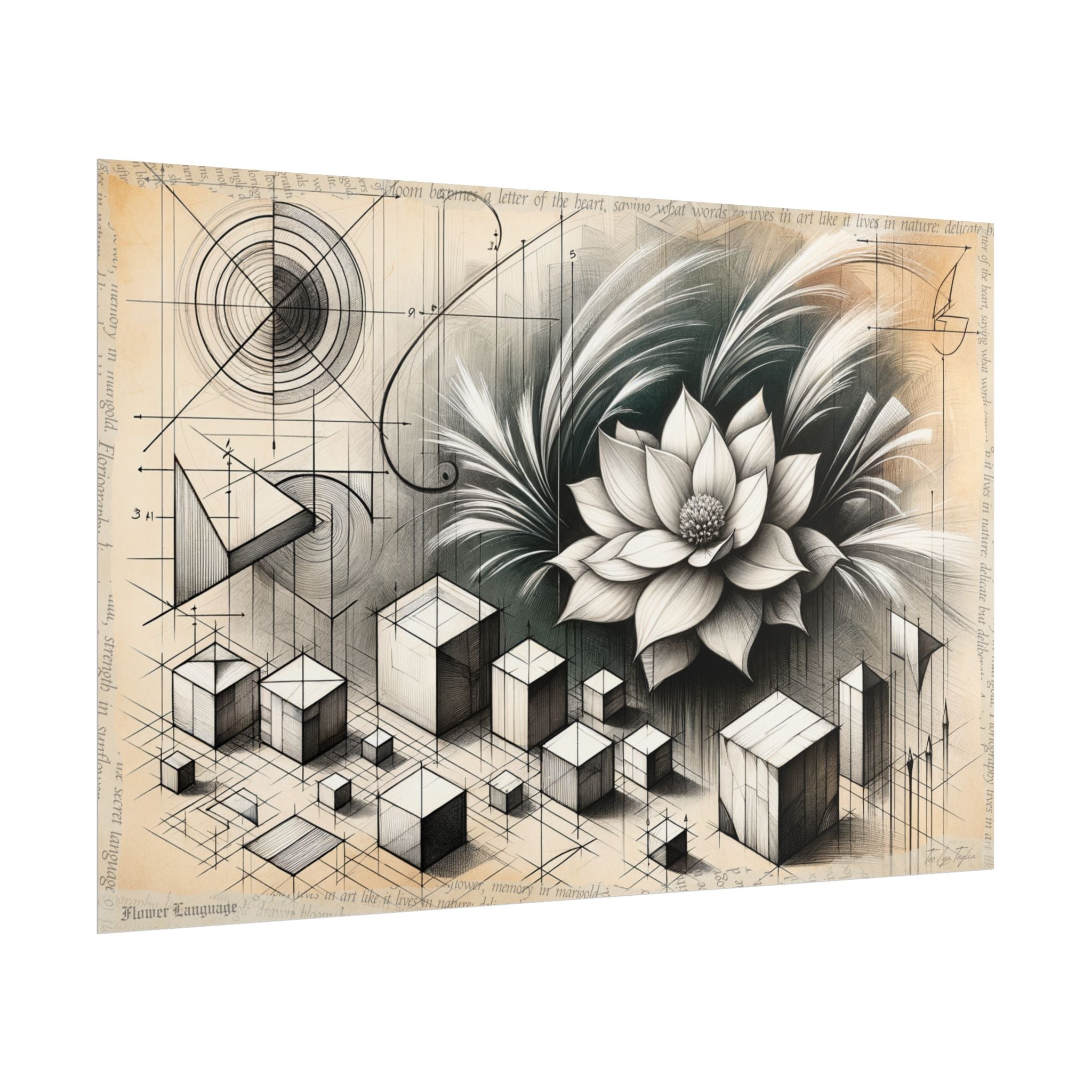 "Devotion in Geometry Garden" - Art Print by Teo Teglia Art