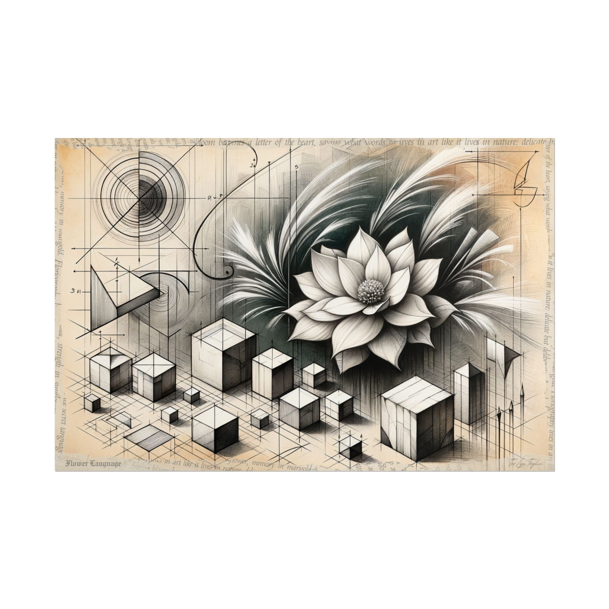 "Devotion in Geometry Garden" - Art Print by Teo Teglia Art