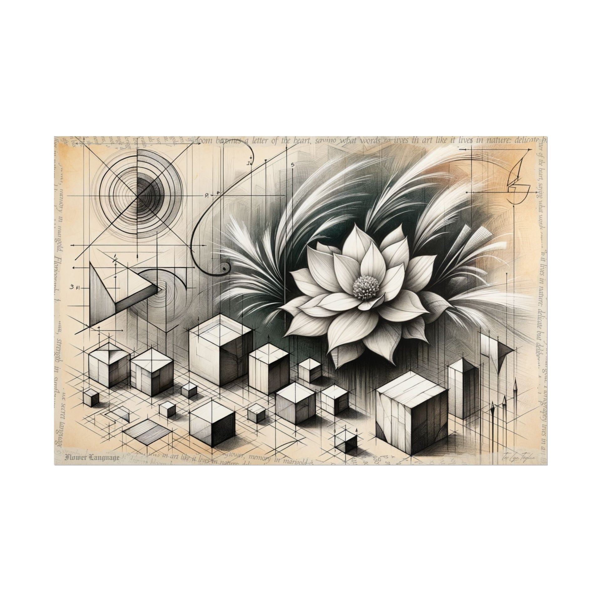 "Devotion in Geometry Garden" - Art Print by Teo Teglia Art