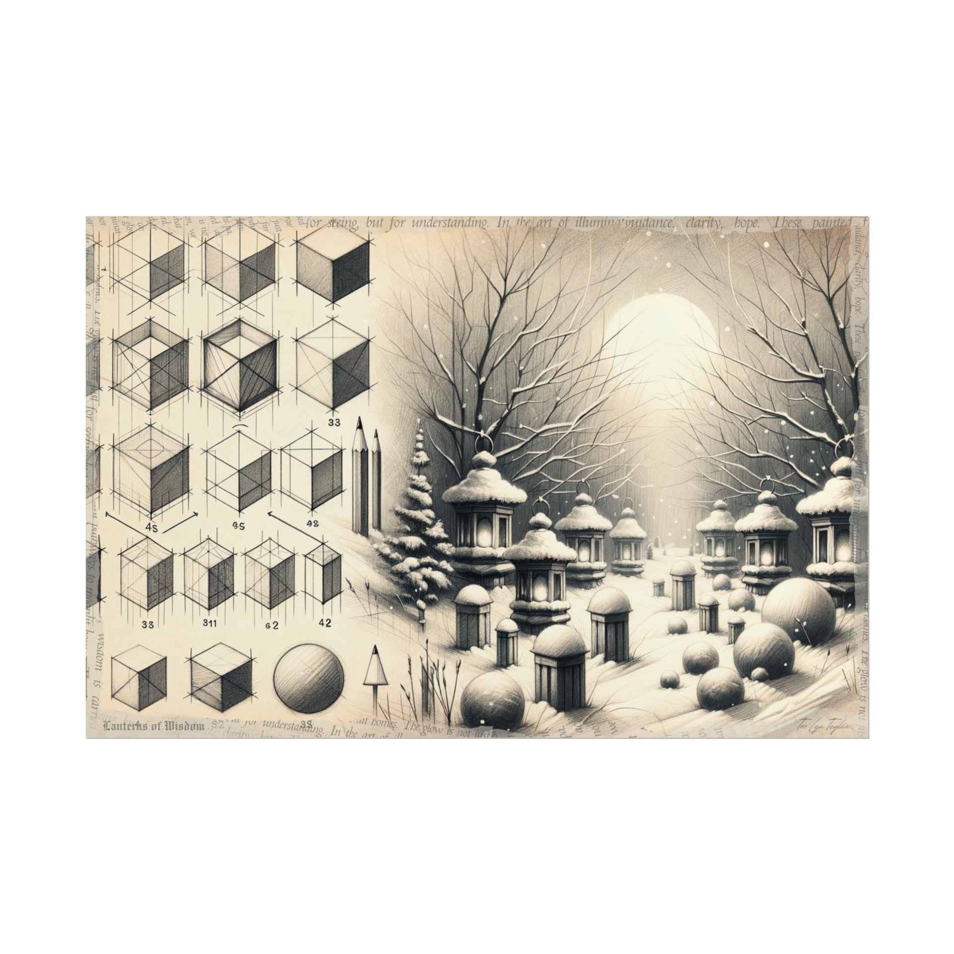 "Educated Lanterns Unfolding" - Art Print by Teo Teglia Art
