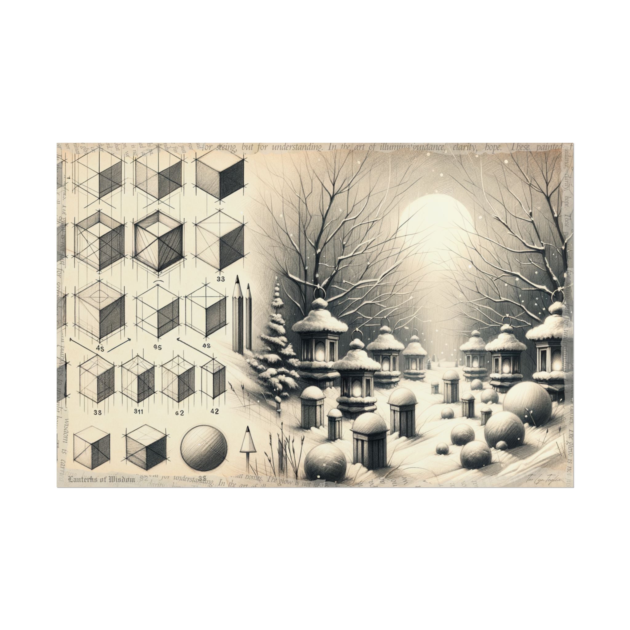 "Educated Lanterns Unfolding" - Art Print by Teo Teglia Art