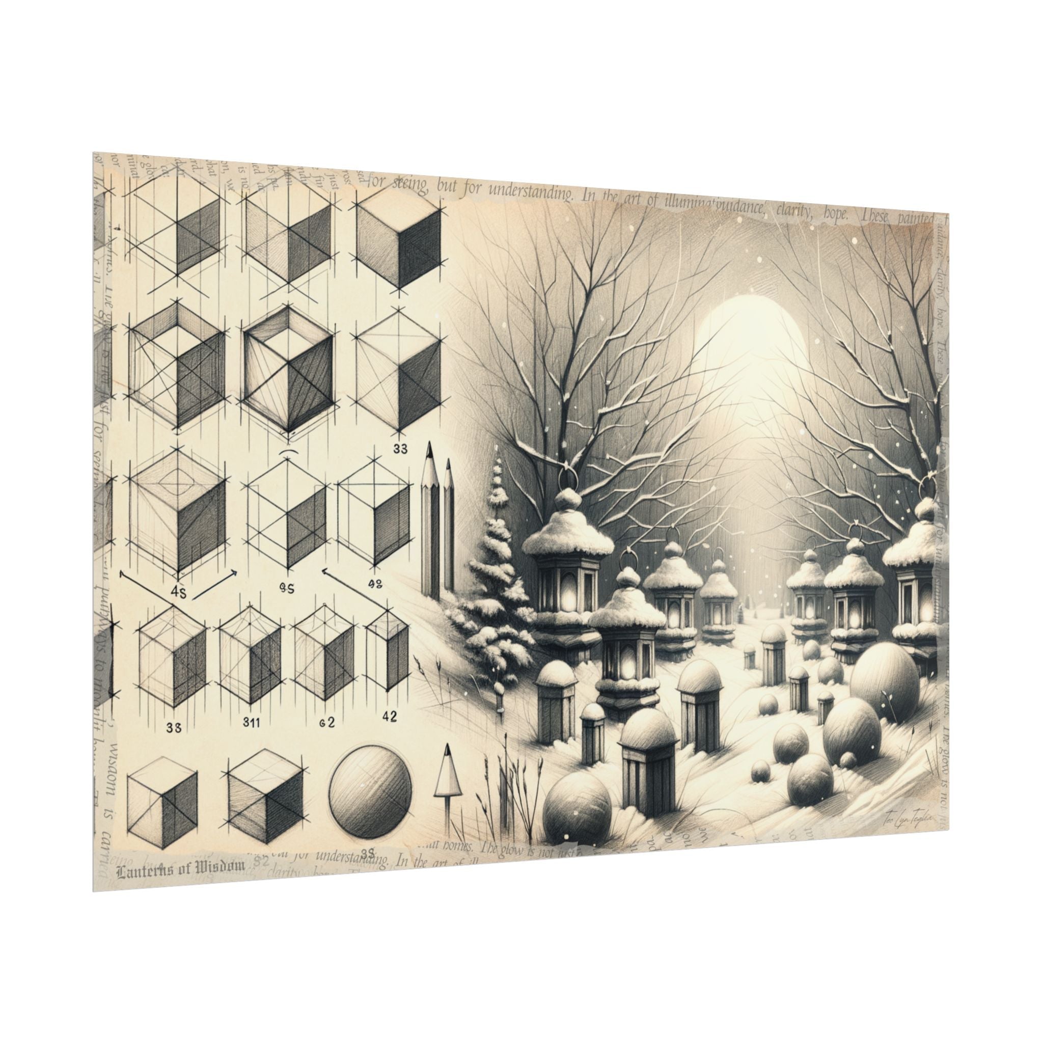 "Educated Lanterns Unfolding" - Art Print by Teo Teglia Art