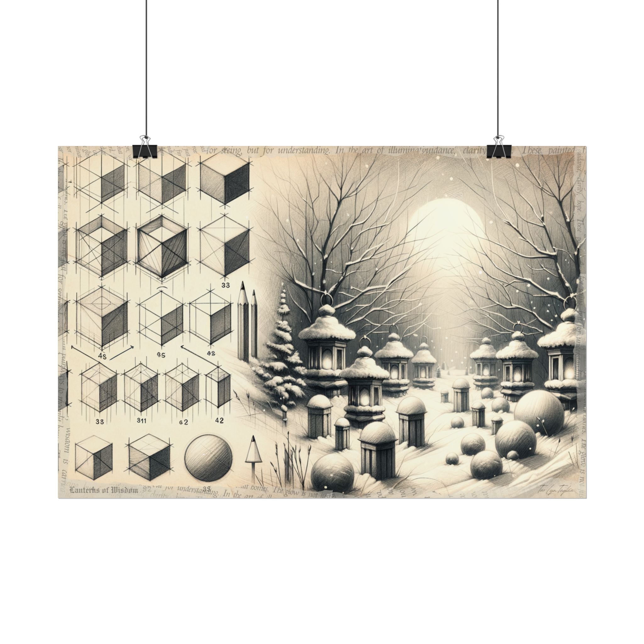 "Educated Lanterns Unfolding" - Art Print by Teo Teglia Art