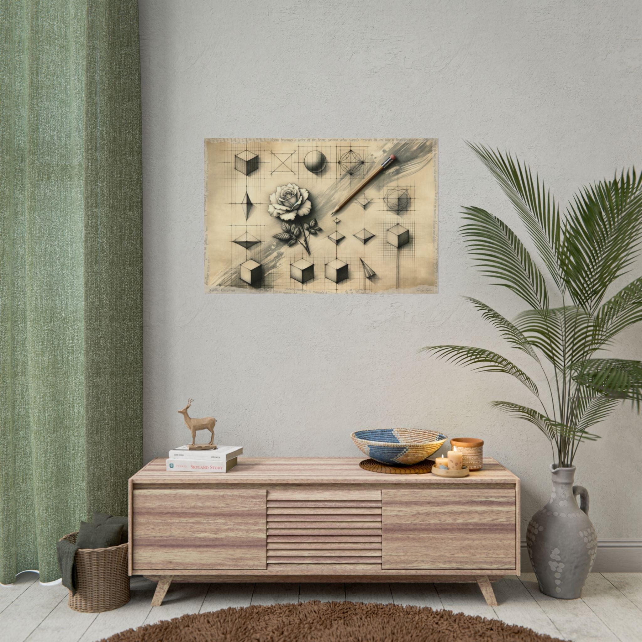 Emerging Strength: A Penciled Bloom - Art Print by Teo Teglia Art