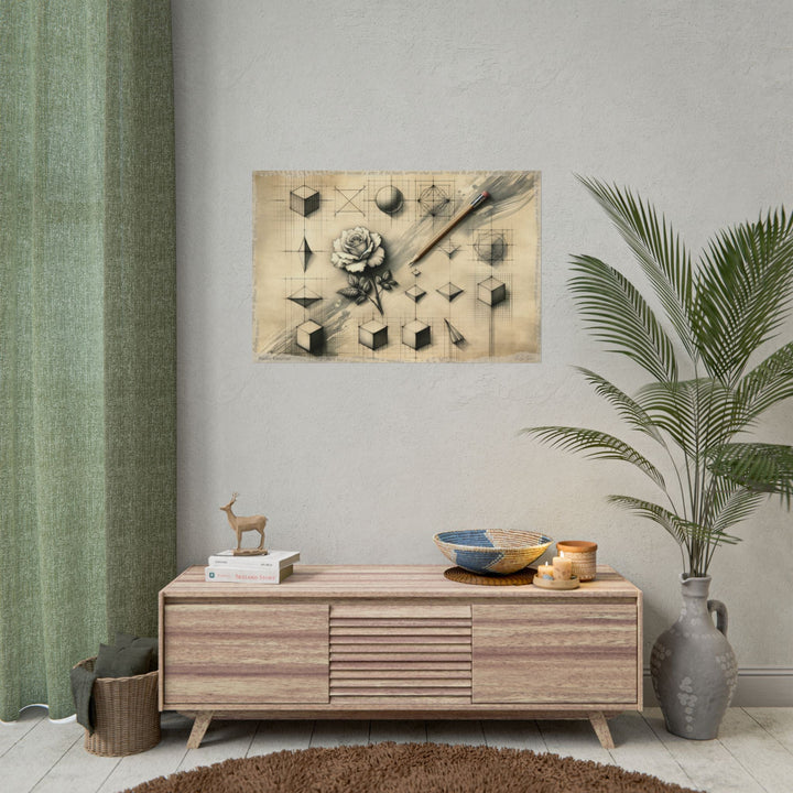 Emerging Strength: A Penciled Bloom - Art Print by Teo Teglia Art