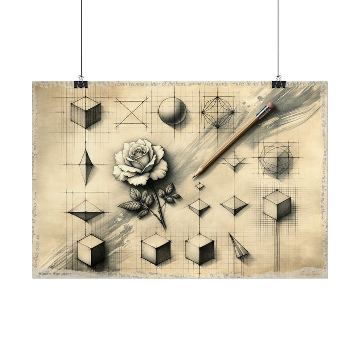 Emerging Strength: A Penciled Bloom - Art Print by Teo Teglia Art