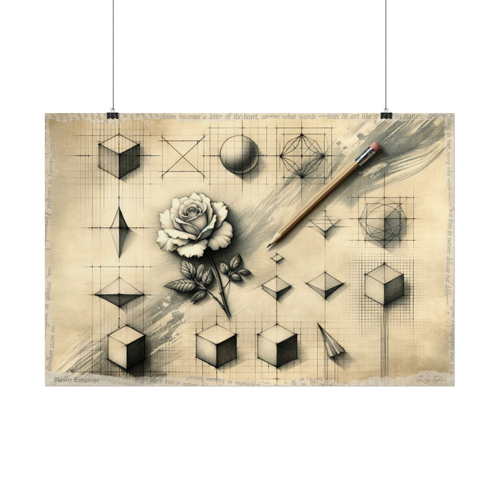Emerging Strength: A Penciled Bloom - Art Print by Teo Teglia Art