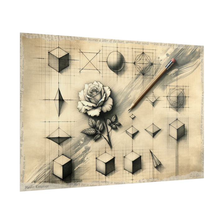 Emerging Strength: A Penciled Bloom - Art Print by Teo Teglia Art