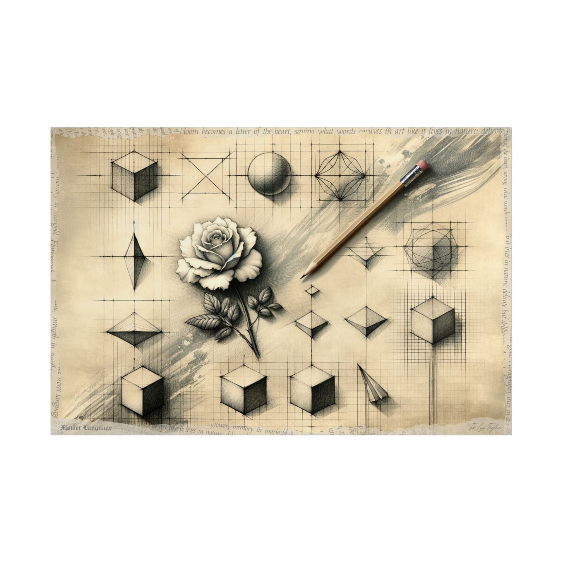 Emerging Strength: A Penciled Bloom - Art Print by Teo Teglia Art