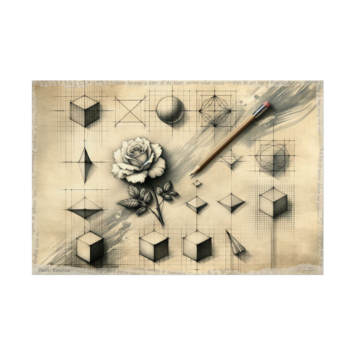 Emerging Strength: A Penciled Bloom - Art Print by Teo Teglia Art