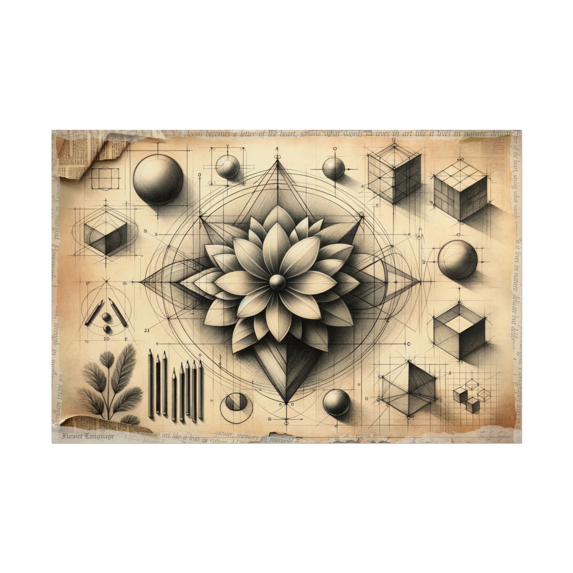 Enlightenment Blossom Geometry - Art Print by Teo Teglia Art