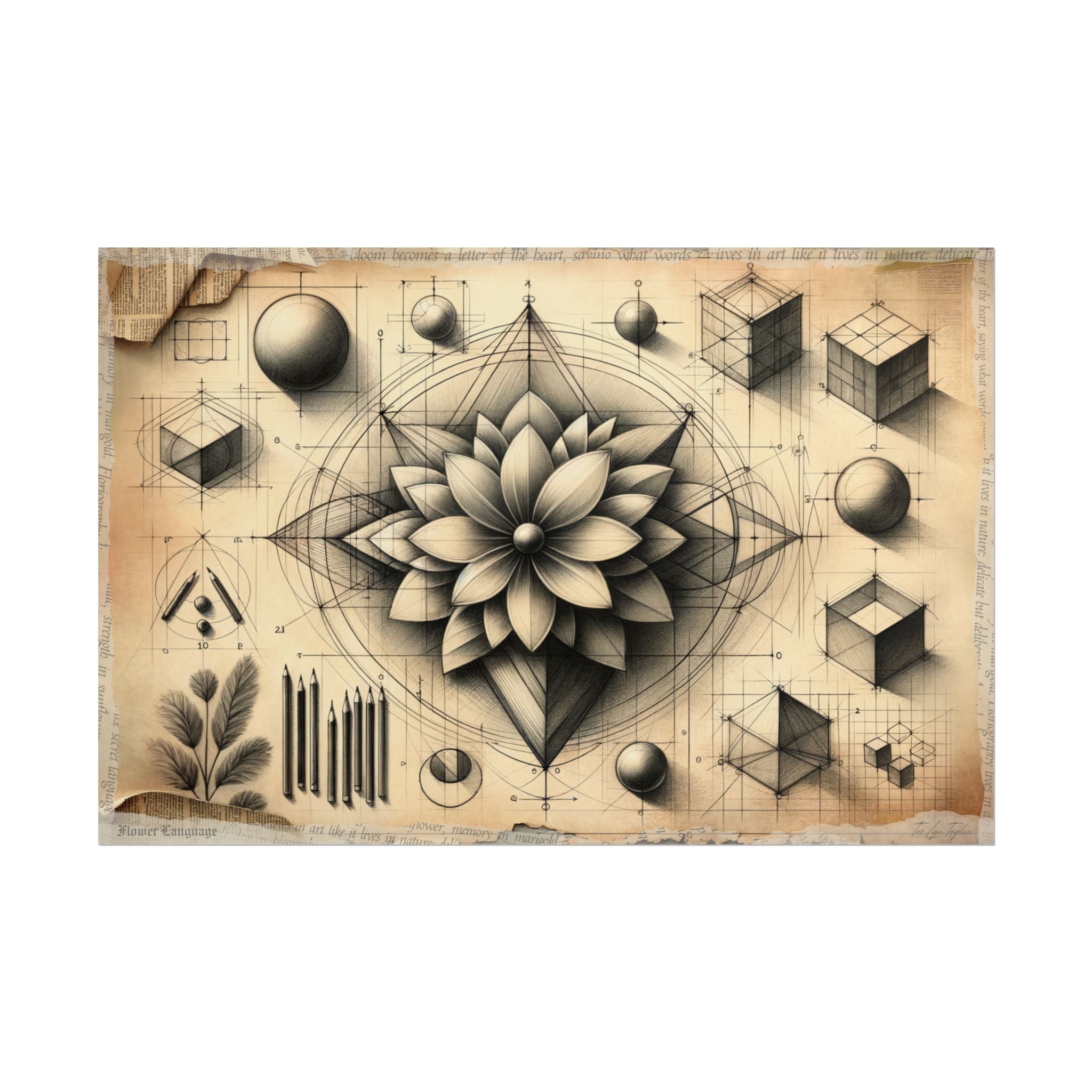 Enlightenment Blossom Geometry - Art Print by Teo Teglia Art