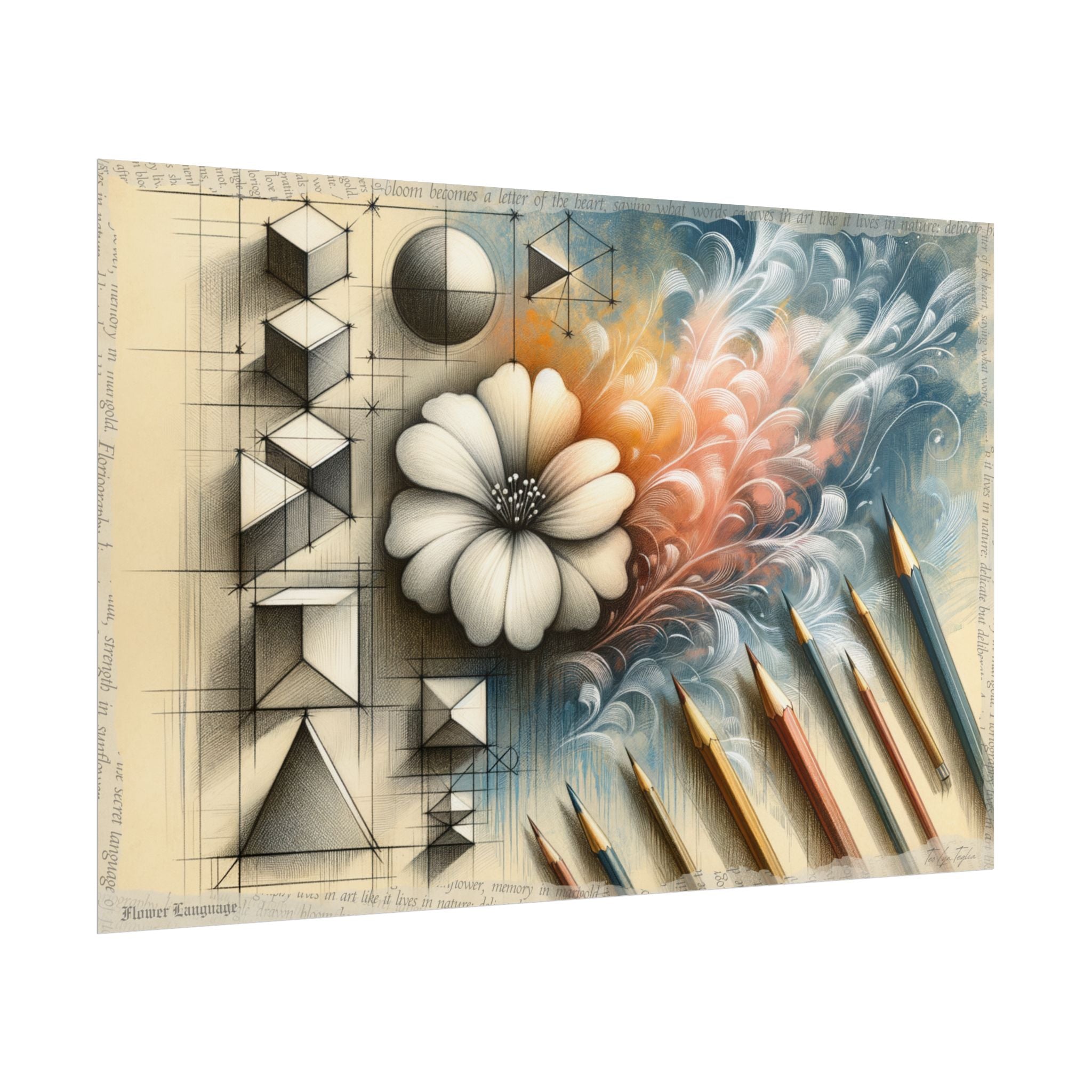 "Evolving Tranquility Sketch" - Art Print by Teo Teglia Art