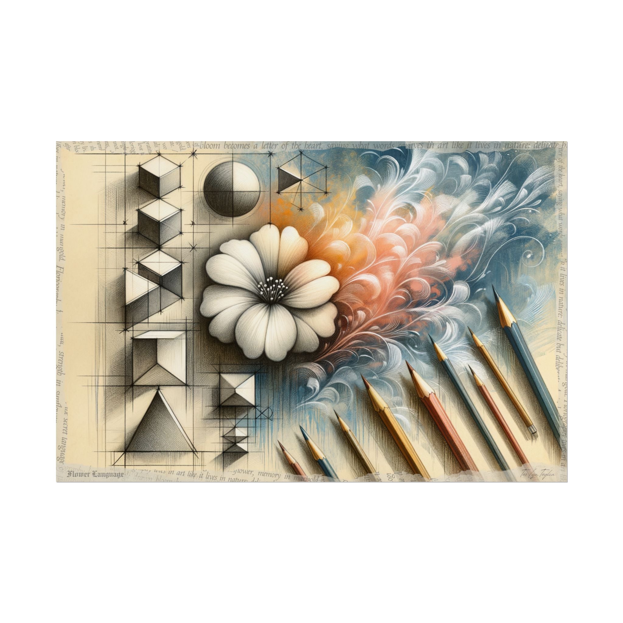 "Evolving Tranquility Sketch" - Art Print by Teo Teglia Art