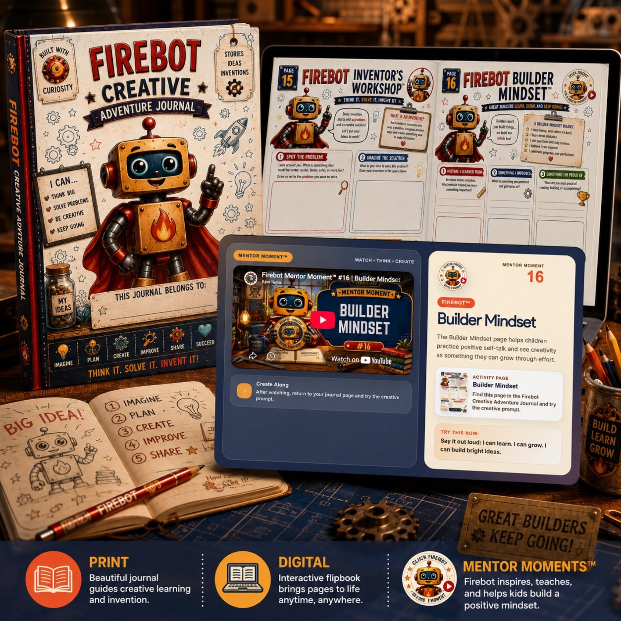Firebot™ Creative Adventure Keepsake Journal by Teo Teglia